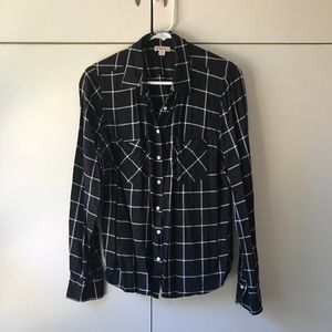 Merona Black/White Checkered Blouse